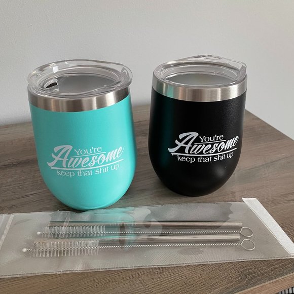 2 Pack Wine Tumbler "You're Awesome" - Picture 1 of 6